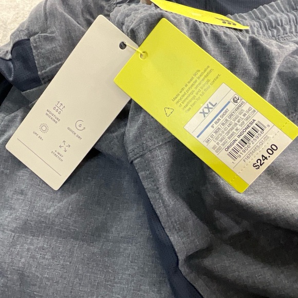 ALL IN MOTION 100% POLYESTER QUICK DRY LINED 9” MEN’S RUN SHORTS XXL BLUE GRAY - Picture 5 of 15